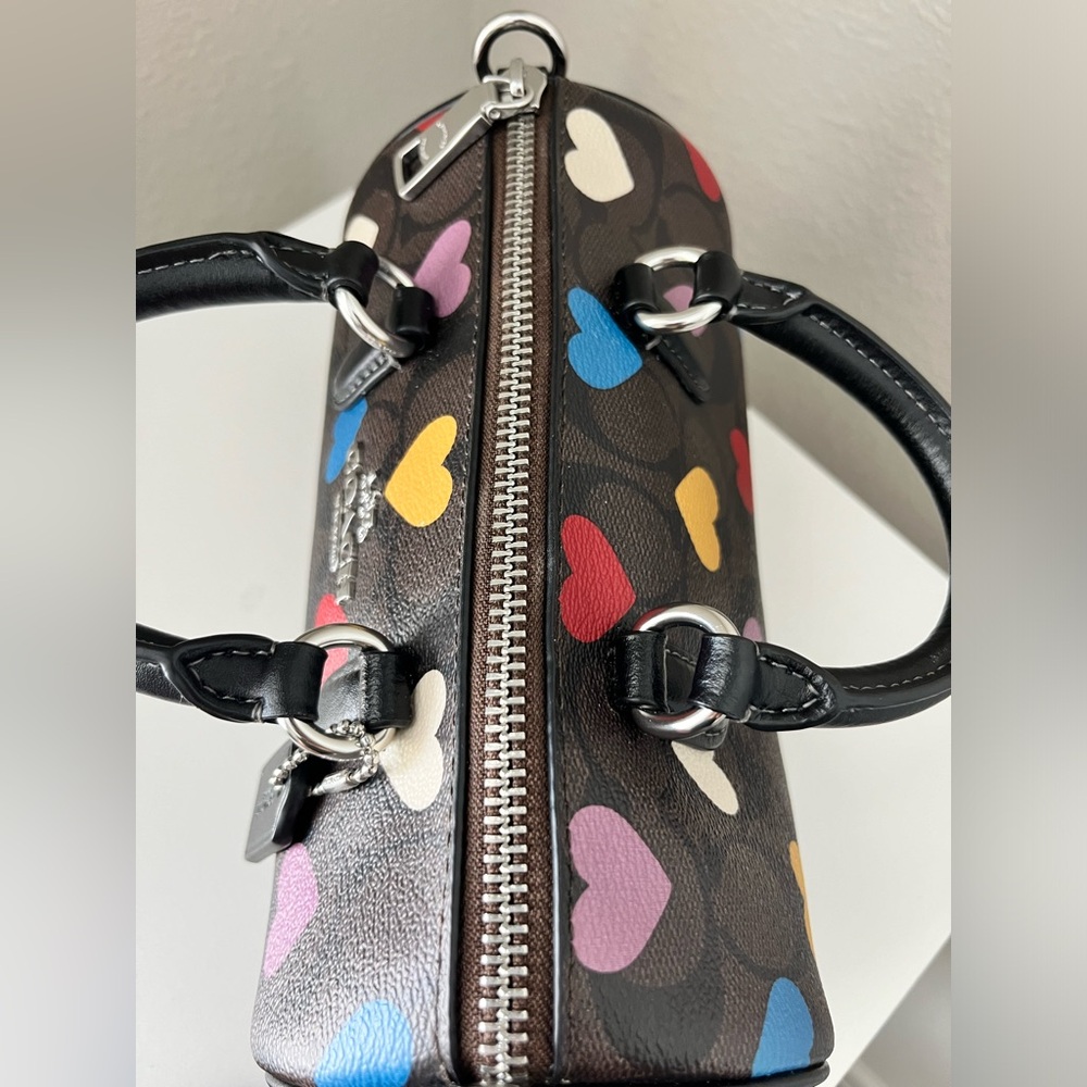 Coach Heart Print Lacey Bag in Brown and Multicolor - Picture 7 of 10